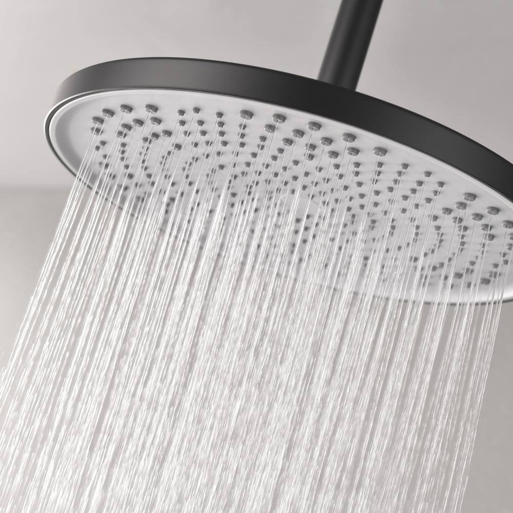 Utopia 4niture Gideon 1-Spray Patterns with 1.8 GPM 10 in. Ceiling Mount Rain Fixed Shower Head in Matte Black HAW92869084