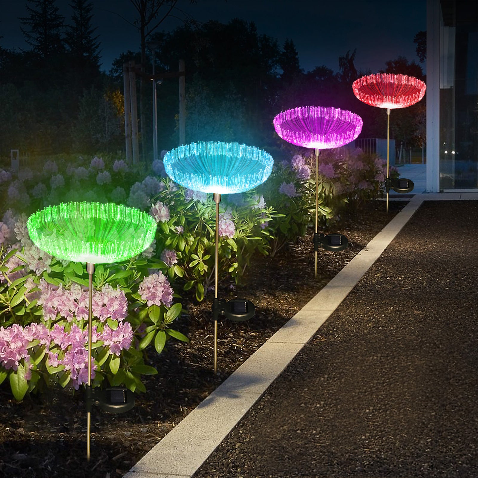 Solar Stake Lights Outdoor， EEEkit 7-Color Changing Solar Jellyfish Light Garden Flowers Stake Lights IP65 Waterproof for Patio Garden Yard Pathway (4pcs)