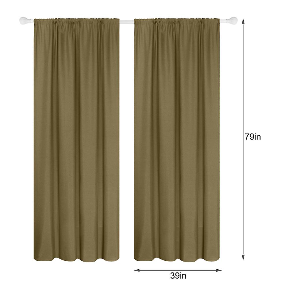 Semi Blackout Curtains 2 Panel Modern Curtains Room Darkening Thermal Insulated Design Grommet Window For Bedroom Living Room39*79in Camel 39w X 79l I