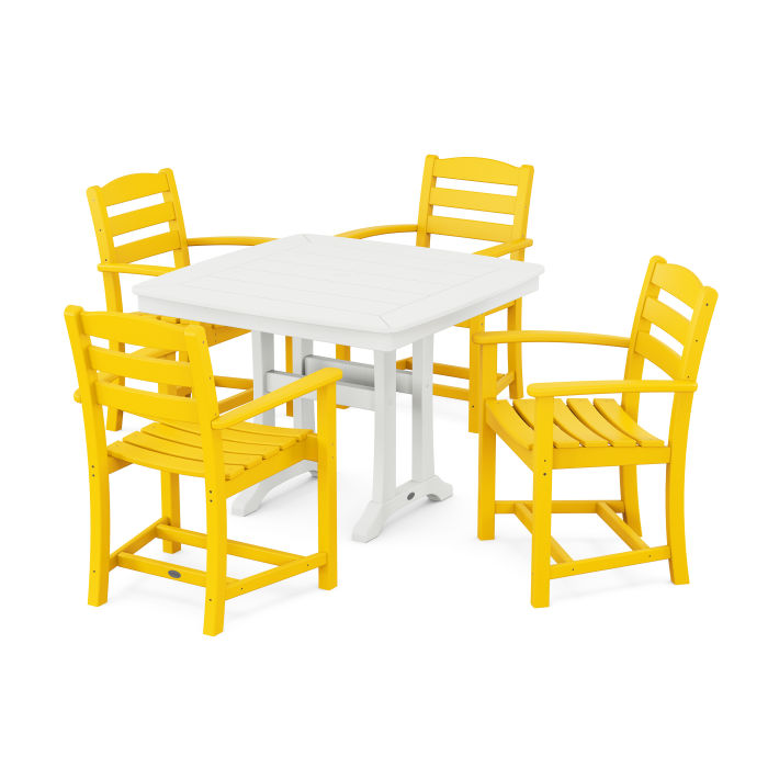 Polywood La Casa Café 5-Piece Dining Set with Trestle Legs PWS971-1