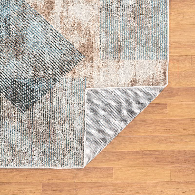 World Rug Gallery Contemporary Distressed Geometric Area Rug