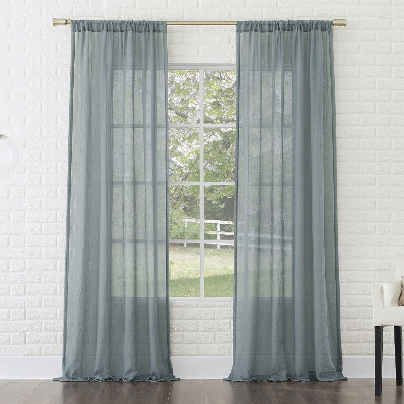 No. 918 Lourdes Crushed Sheer Rod Pocket Single Curtain Panel