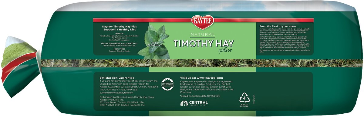 Kaytee Timothy Hay Plus Mint Small Animal Food