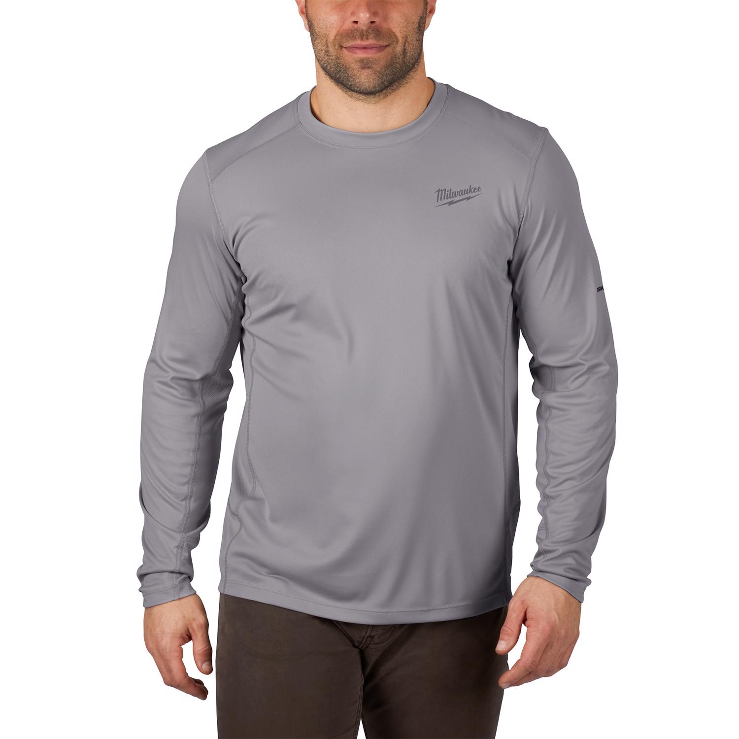 MW M Long Sleeve Unisex Crew Neck Gray Shirt