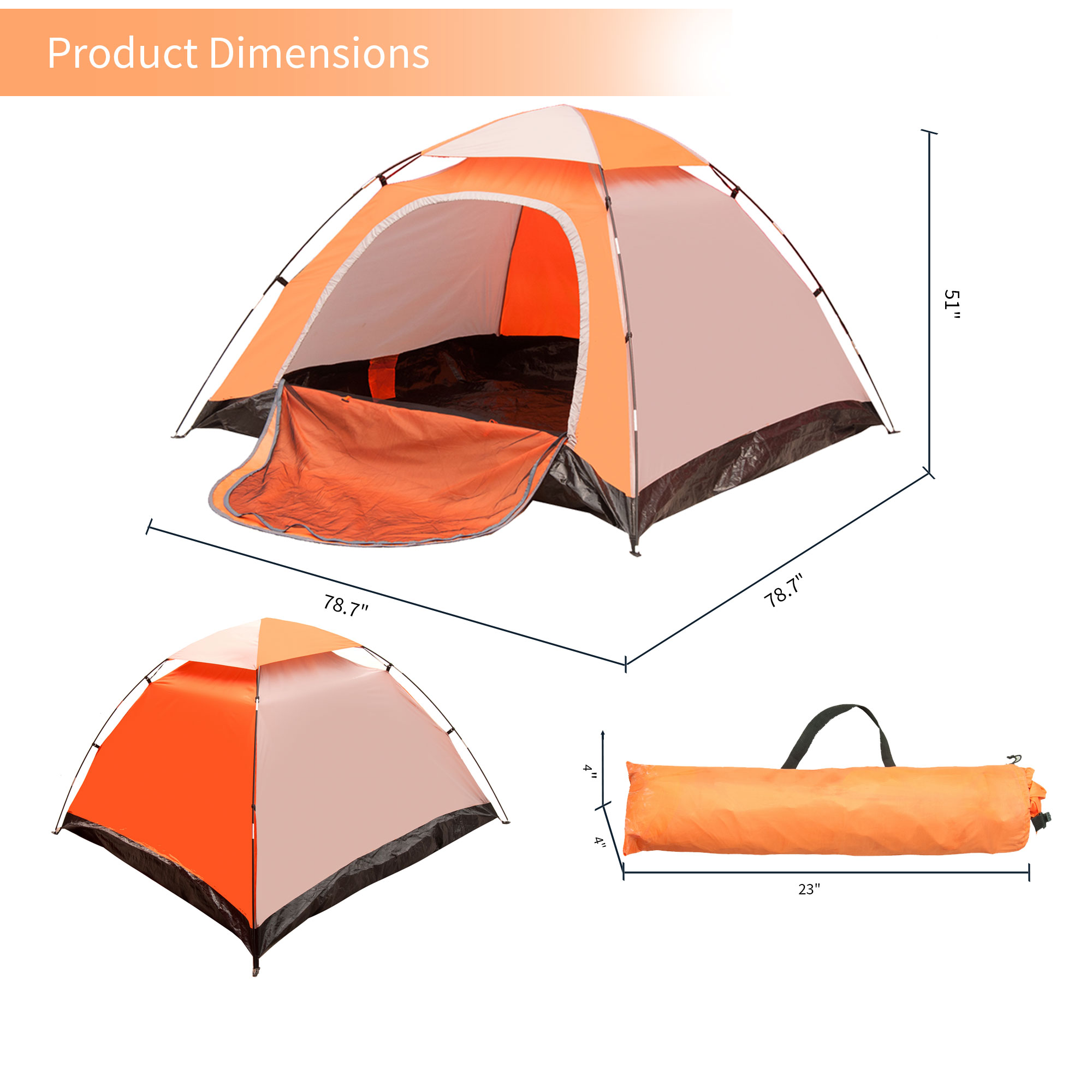 iCorer Waterproof Lightweight 2-3 Person Family Backpacking Camping Tent， 78.7