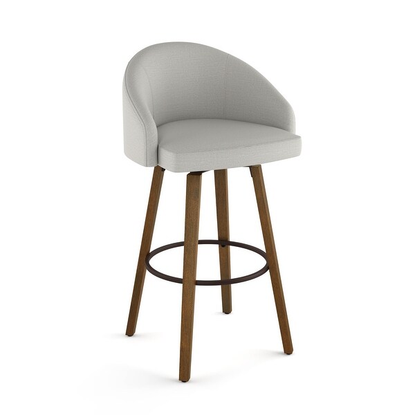 Amisco Foglia Swivel Counter and Bar Stool - Wooden Legs