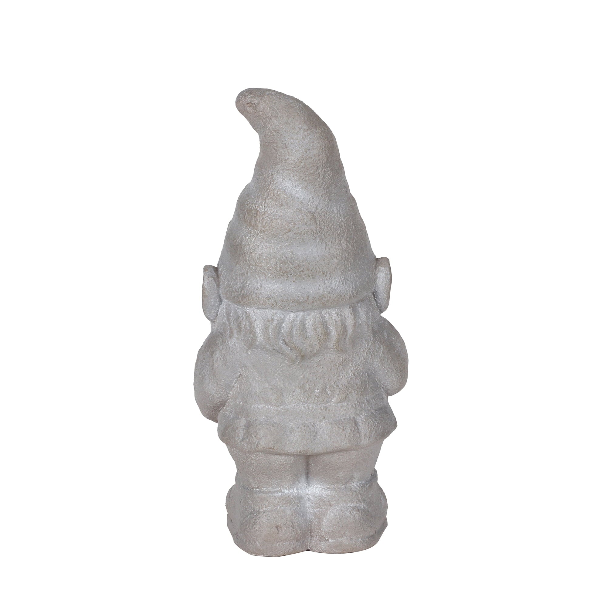 BHG Outdoor Grey Gnome Garden Statue, 5.75in L x 4.75in W x 12.5in H