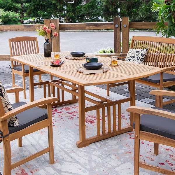 Cambridge Casual Leon 6Piece Teak Patio Extendable Dining Set