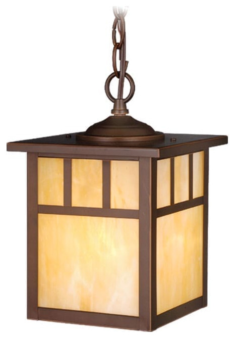 Mission 7 in Outdoor Pendant Burnished Bronze   Craftsman   Outdoor Hanging Lights   by Vaxcel  Houzz