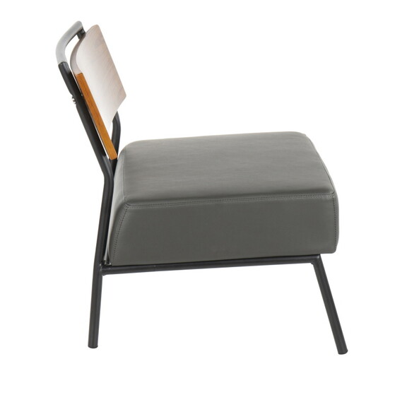 Fiji Contemporary Accent Chair in Grey Faux Leathe...