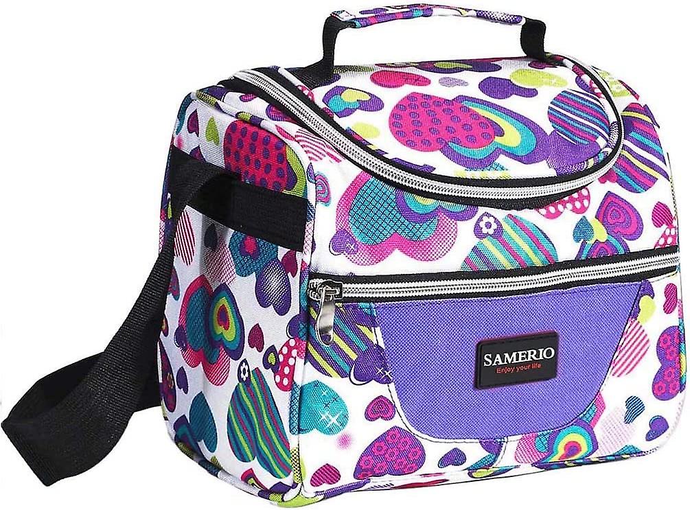 Kids Lunch Bag Insulated Lunch Box Lunch Organizer Cooler Bento Bags For School Work/girls Boys Children Student Women With Adjustable Strap And Zip C