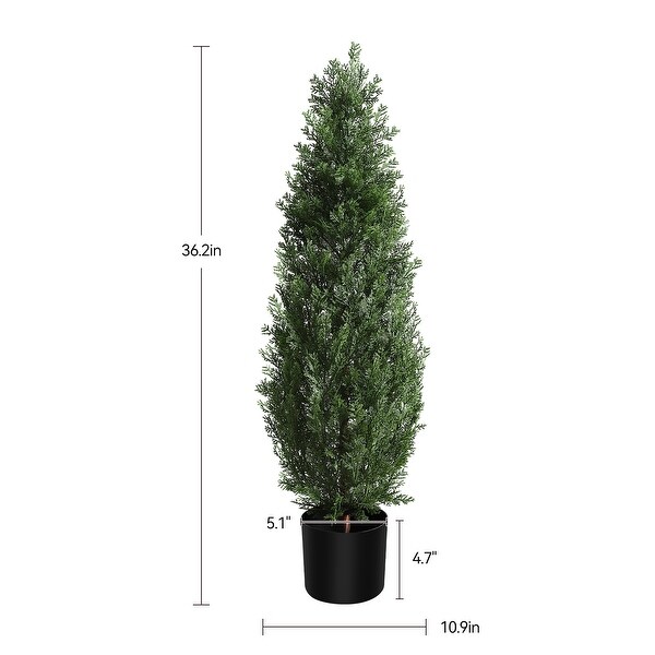 Artificial Topiary Tree 2Set，3ft Artificial Cedar Topiary Trees