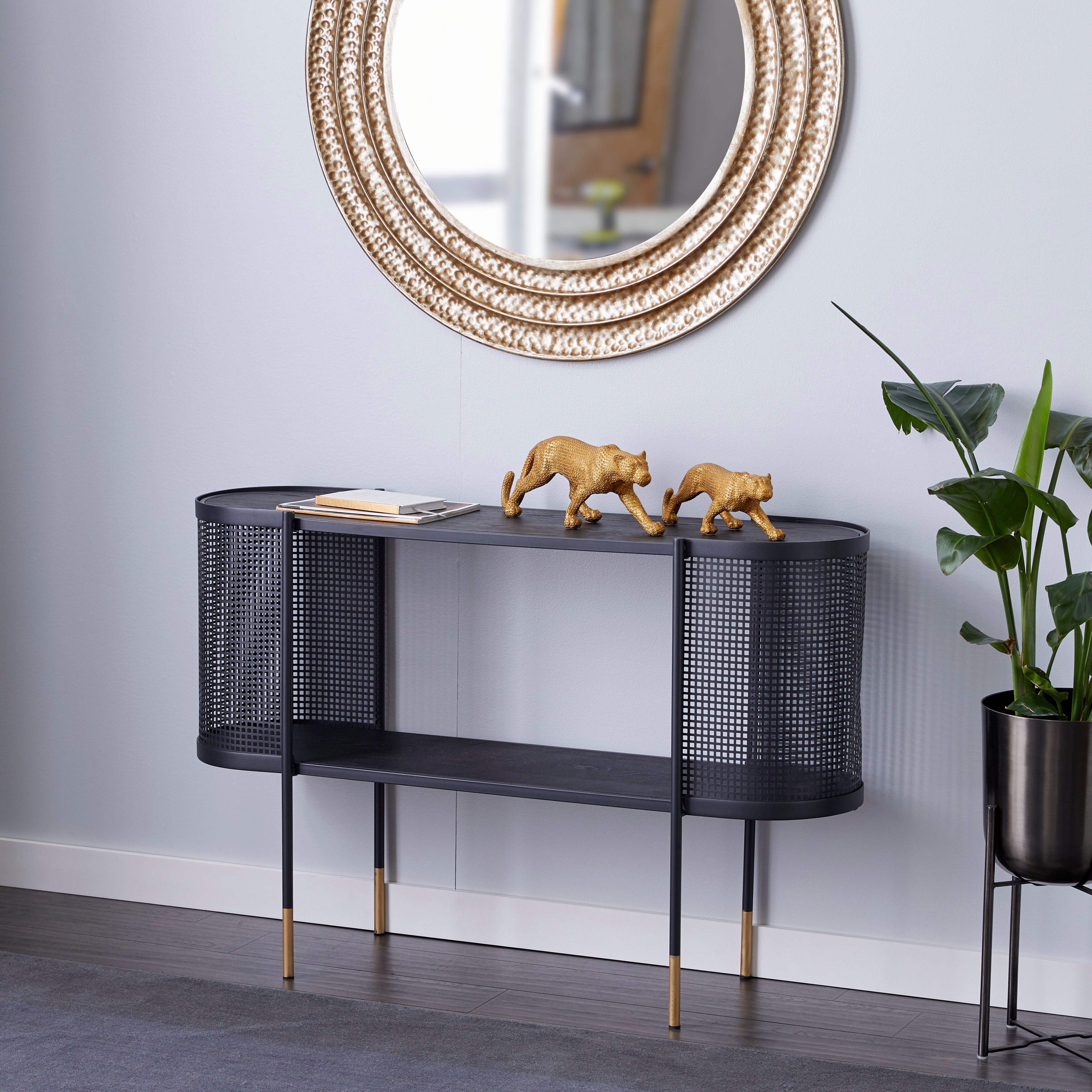 Black Iron Contemporary Console Table 32 x 47 x 15 - 47 x 15 x 32