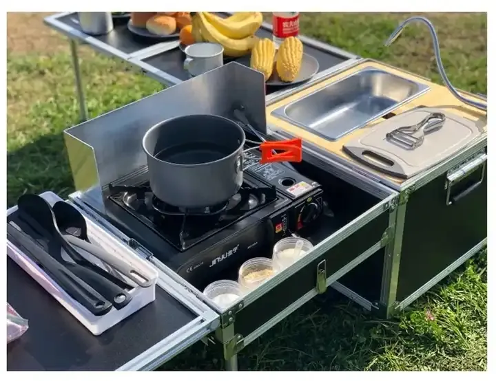 Firstents New Style Stove Mobile Kitchen Foldable Mobile Kitchen Travel Outdoor Camping Family Picnic Kitchen