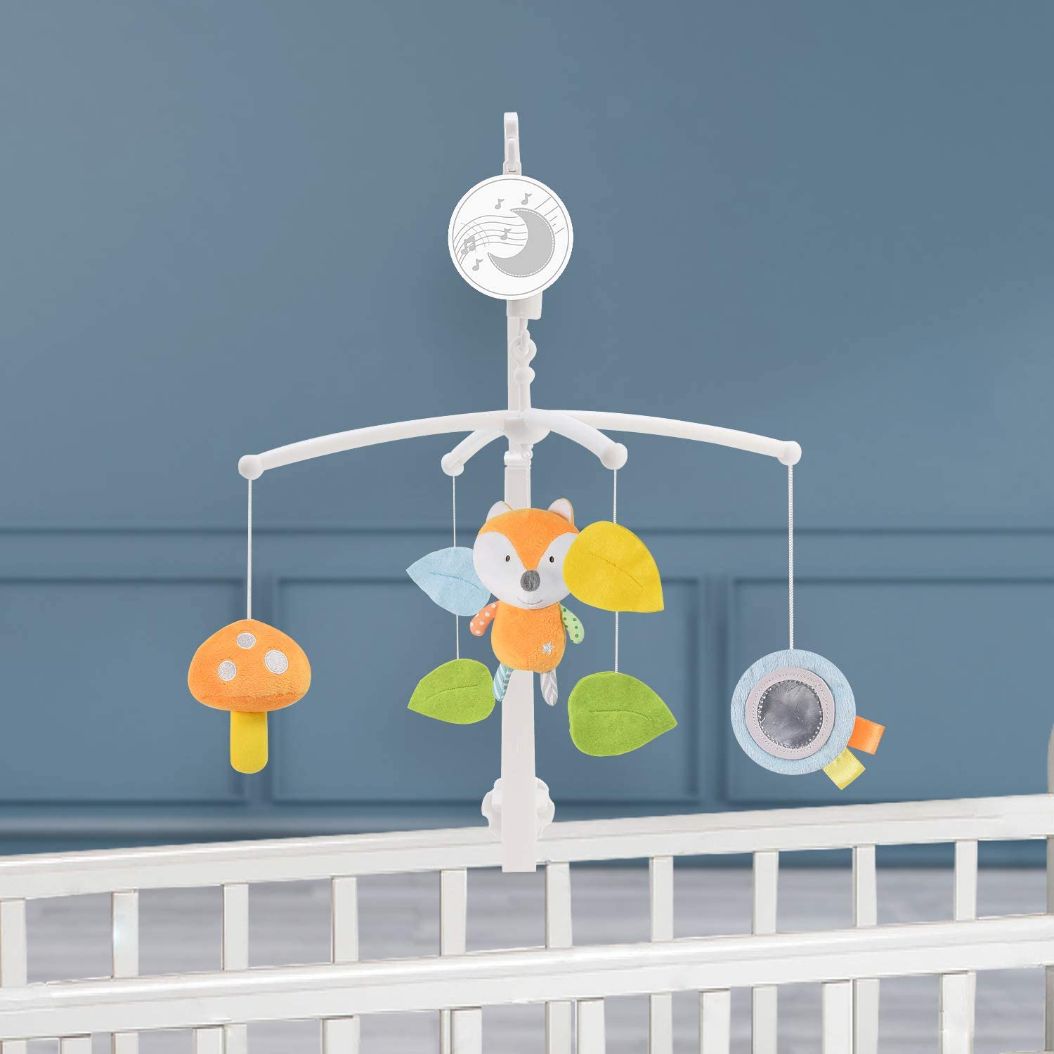 bangyoudaoo Baby Crib Mobile Set Soft Animals Hanging Rattle Toys Nursery Sleeping Toy for Infant and Newborn Toddler Gifts Fox