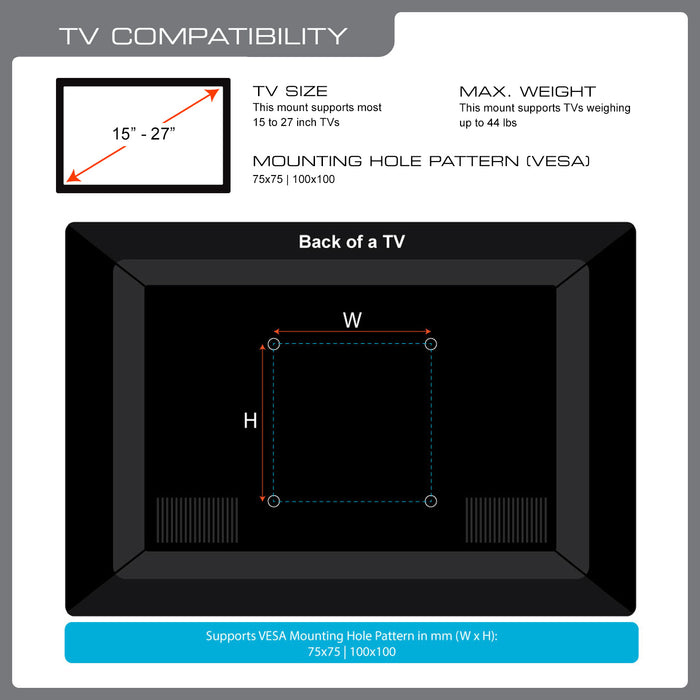 QualGear QGTM022BLK Articulating TV Wall Mount 1527 Inch Black