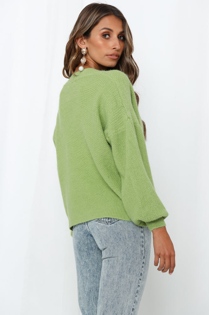 Notice Me Knit Cardigan Green