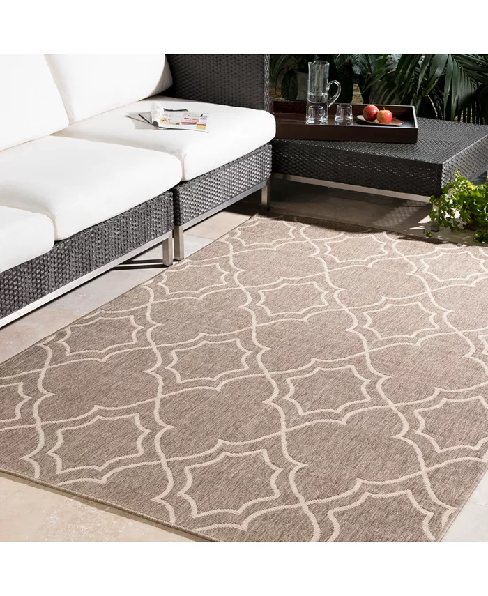 Surya Alfresco ALF-9587 Camel 2'3 x 11'9 Runner Area Rug Indoor Outdoor