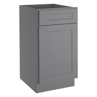 HOMEIBRO 18 in. W x 24 in. D x 34.5 in. H in Shaker Gray Plywood Ready to Assemble Base Kitchen Cabinet with 1-Drawer 1-Door HD-SG-B18-A