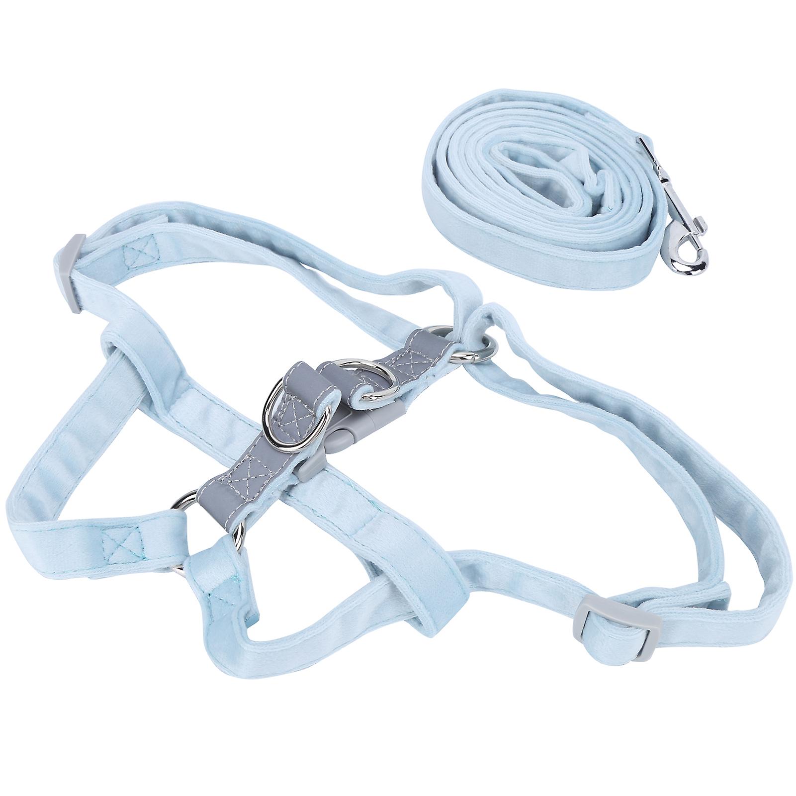 Dog Safety Belt Reflective Adjustable Breathable Dog Outdoor Walking Strap For Small Medium Large Dogslight Blue M