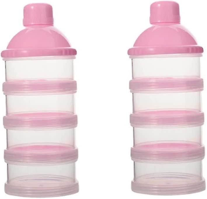 2pcs Milk Dispenser，milk Pots，4 Layers Stackable Box Infant Food Storage Container Portable Infant Milk Box Cas