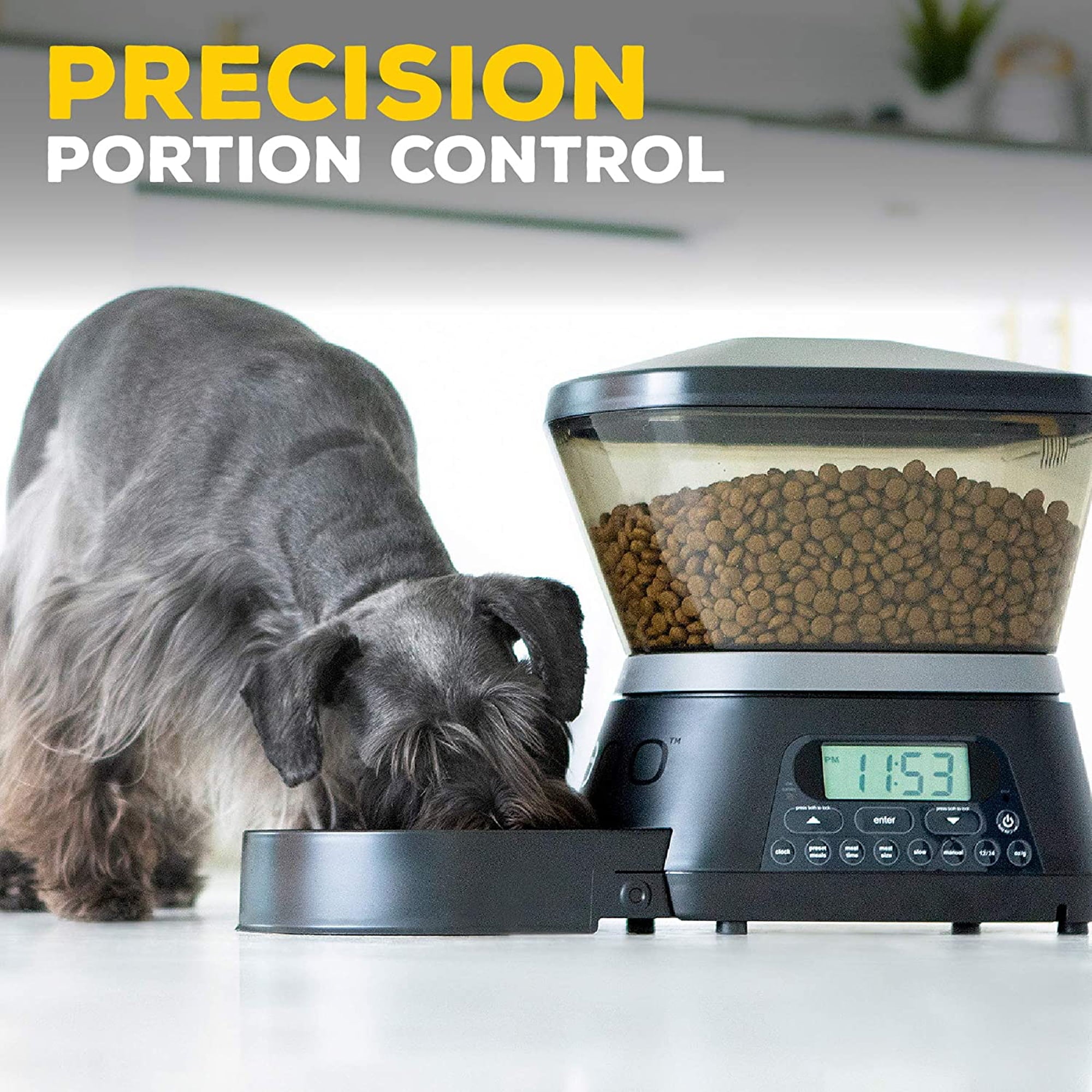 Gamma2 Nano Programmable Automatic Cat and Dog Pet Feeder， Holds 7.5 Pounds