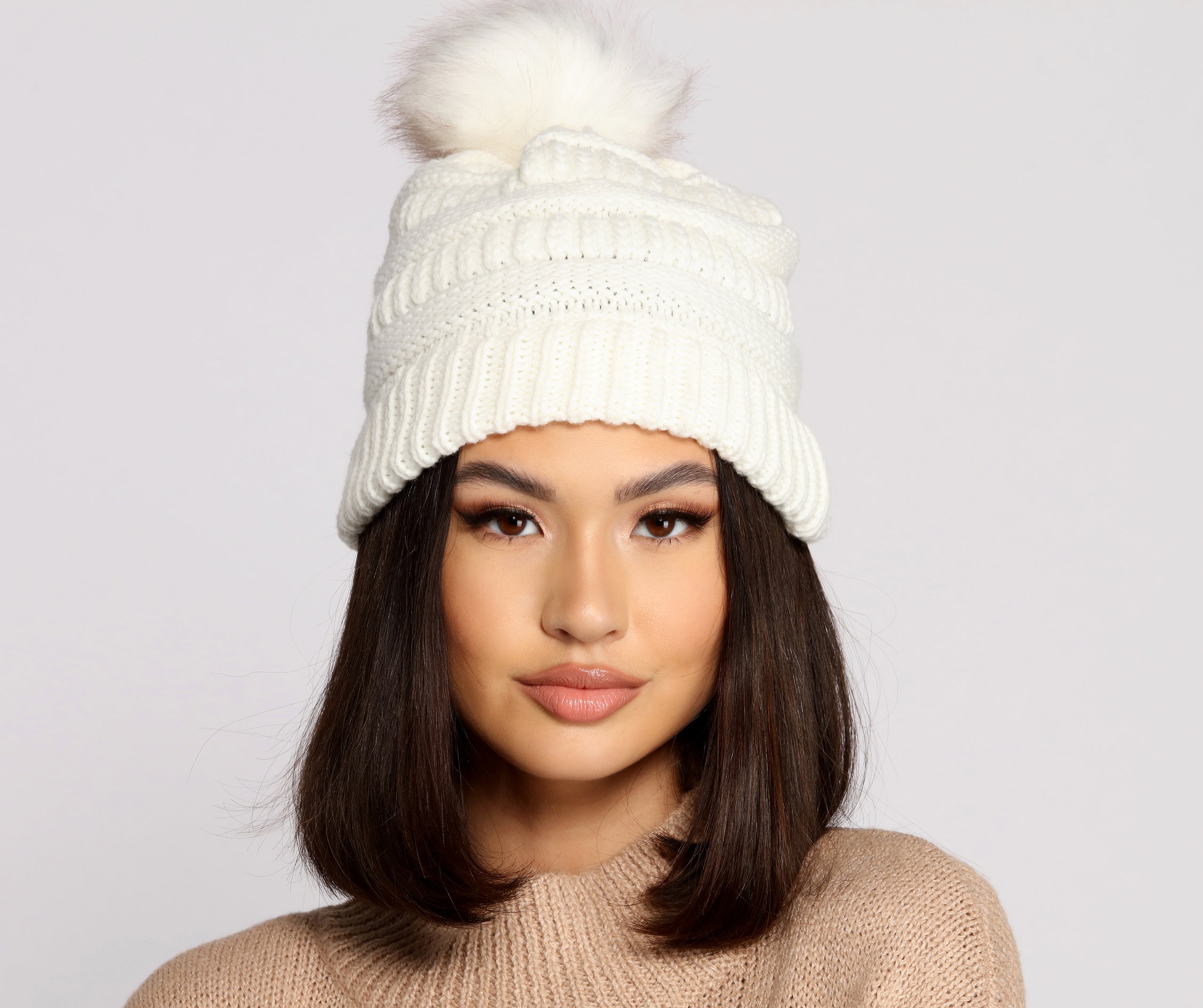 Chunky Knit Pom Beanie