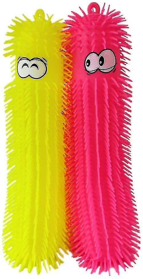 Pufferfish Worm Glowing Squeeze Toy Colored Caterpillar Pufferfish Ball Sensory Irritability And Str