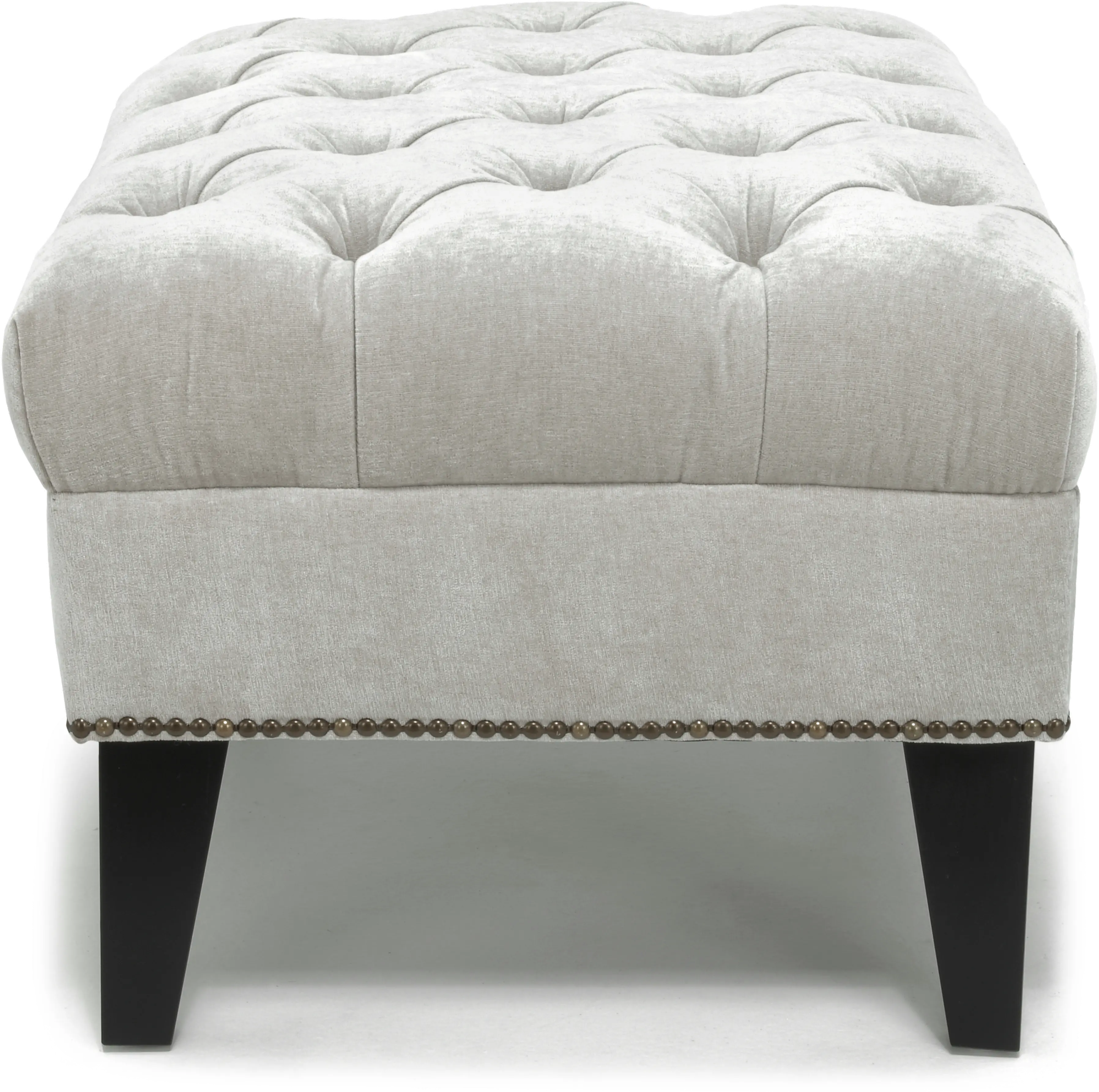 Madeline Light Gray Traditional Ottoman