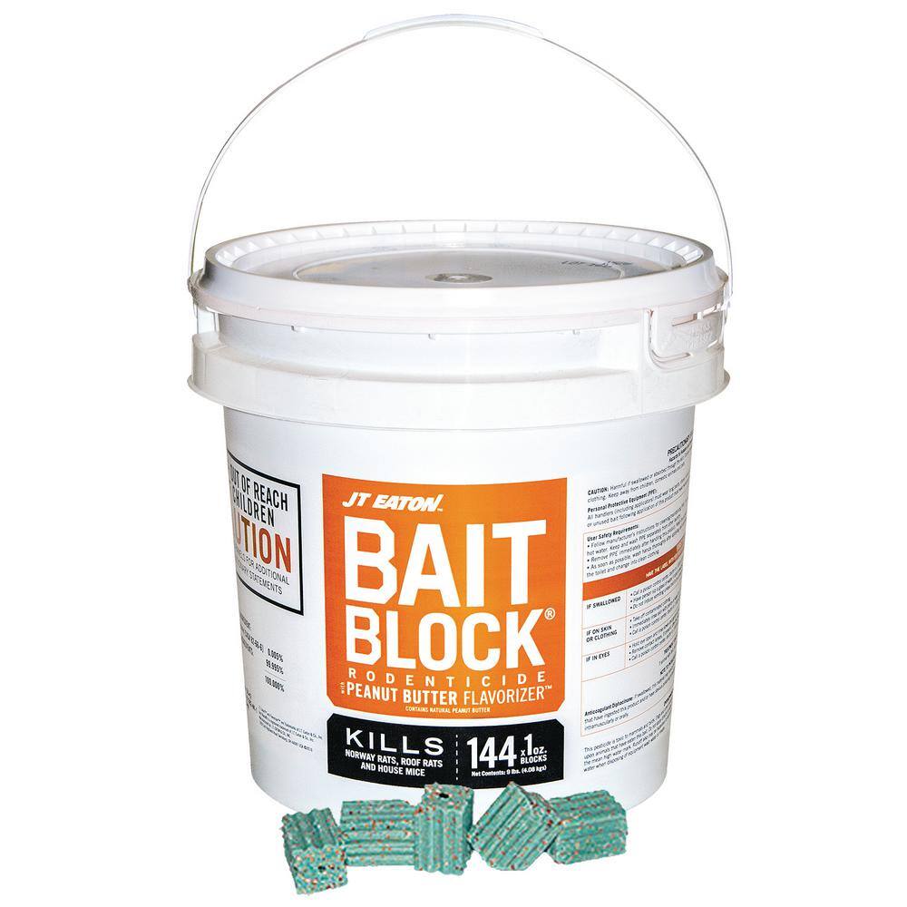 JT Eaton Bait Block Peanut Butter Flavor Anticoagulant Rodenticide for Mice and Rats (144-Blocks) 709-PN