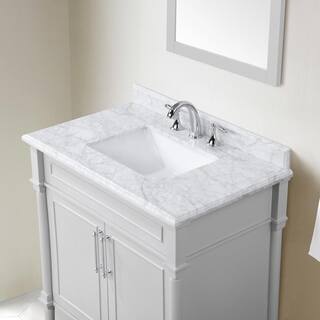 Home Decorators Collection Aberdeen 36 in. W x 22 in. D x 34.5 in. H Bath Vanity in Dove Gray with White Carrara Marble Top 8103600270