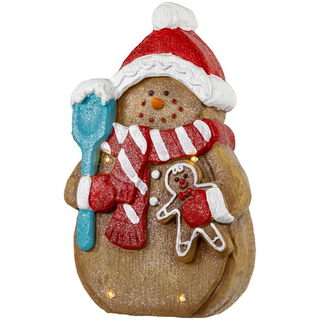 Led Lighted Gingerbread Snowman With Cookie Christmas Figure