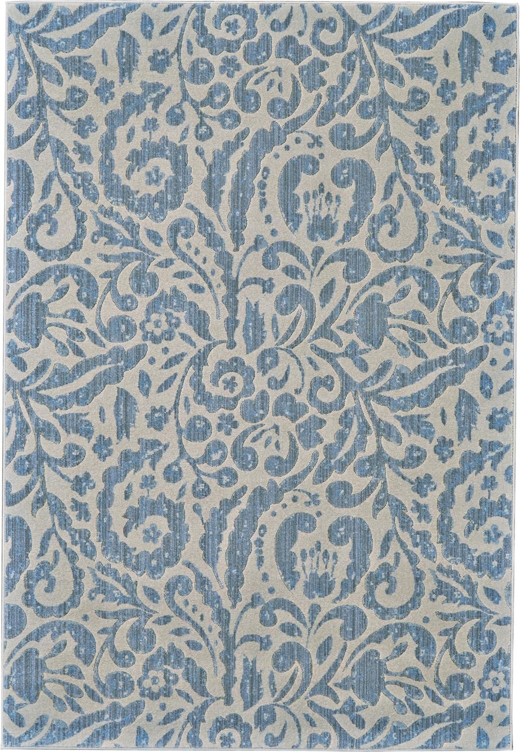 Carini Blue and Ivory Rug by BD Fine