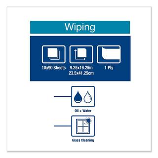 TORK White Heavy-Duty 9.25 in. x 16.25 in. Paper Cleaning Wipes (90-WipesBox 10 BoxesCarton) TRK450175