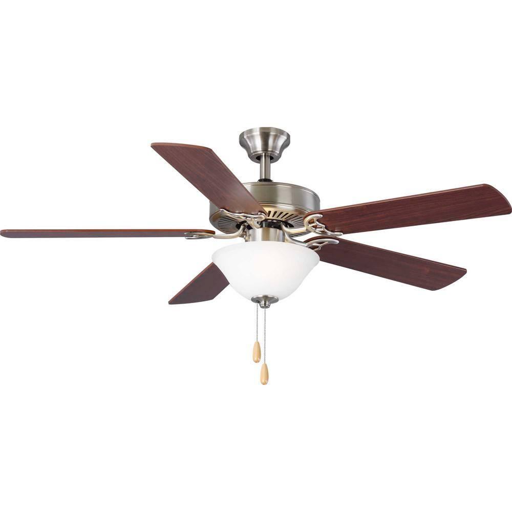 Progress Lighting 5-Blade 52 in. Integrated LED Brushed Nickel Ceiling Fan with Light Kit P2599-09