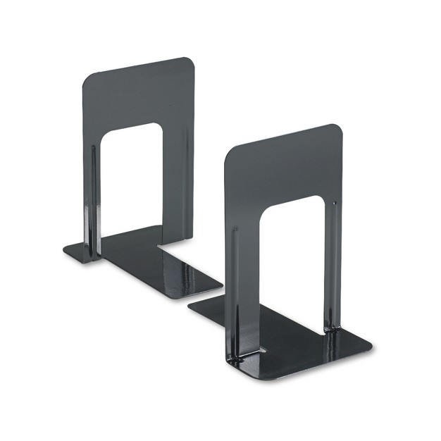 Universal Economy Bookends Nonskid 5 7 8 X 8 1 4 X 9 Heavy Gauge Steel Black 54095