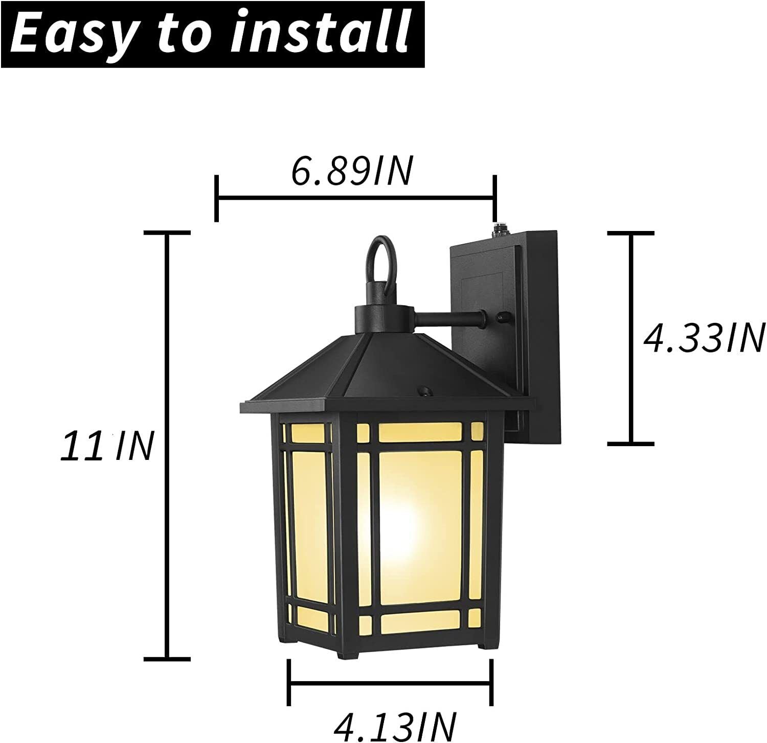 Motion Sensor Wall Lights Dusk to Dawn Outdoor Lamp Anti-Rust for Garage Balcony