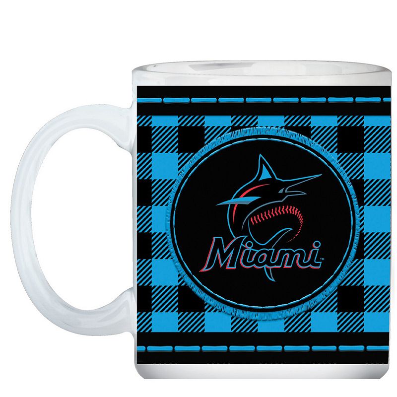 Miami Marlins 15oz. Buffalo Plaid Father's Day Mug