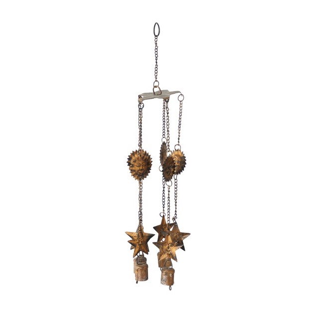 Eclectic Sun And Stars Windchime Brass Olivia amp May