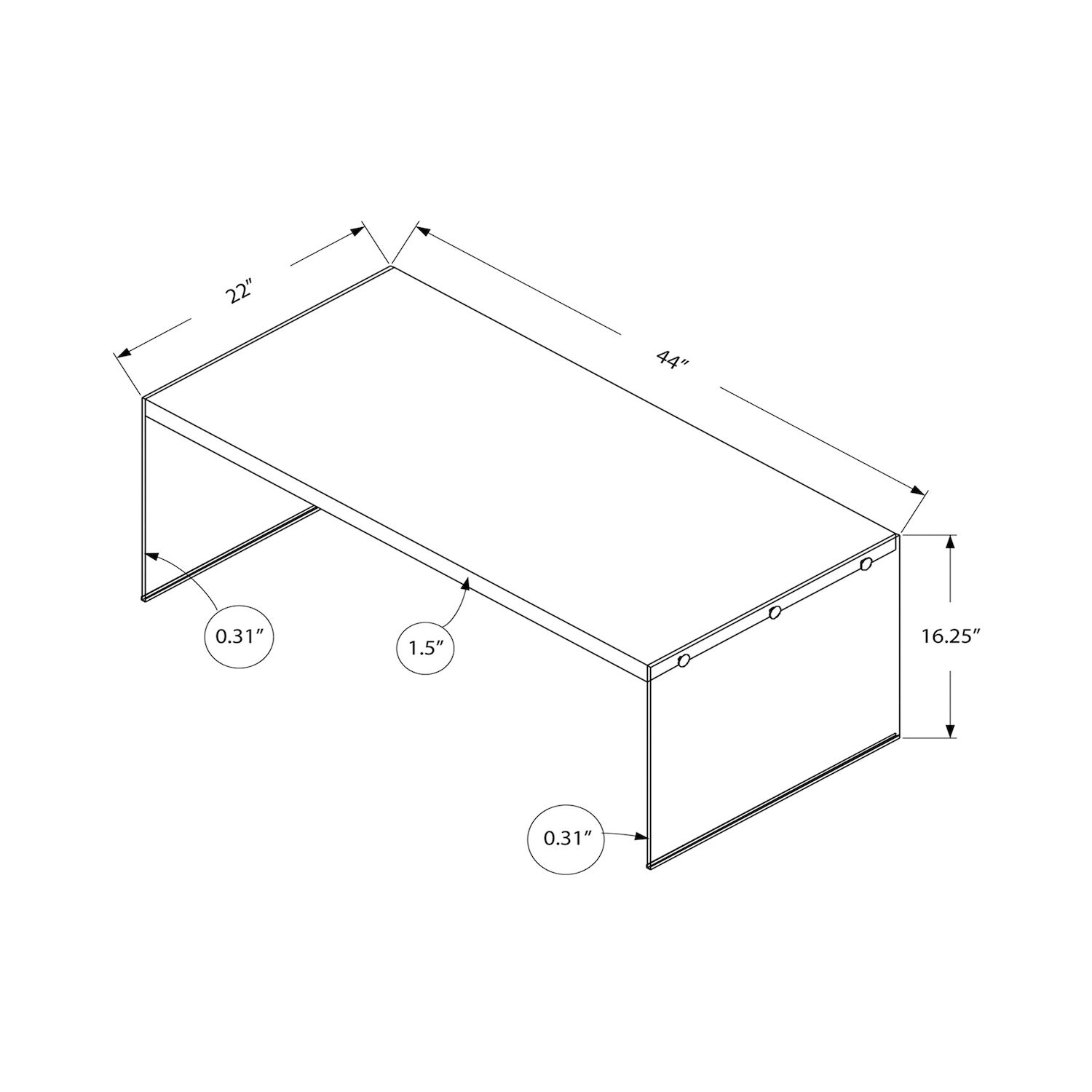 Monarch Contemporary Chic Coffee Table