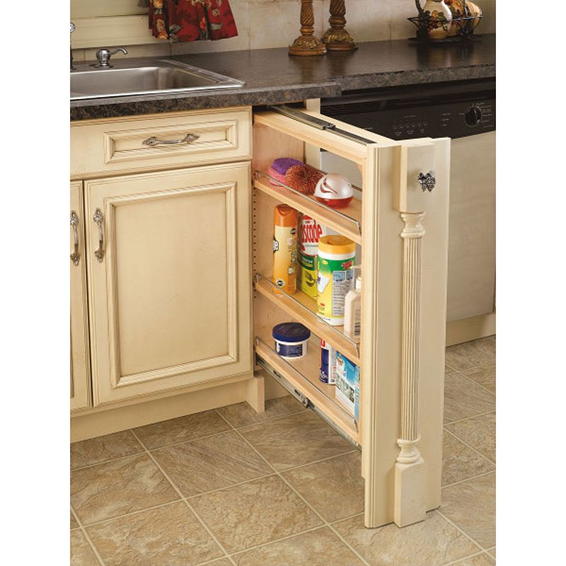 Rev-A-Shelf 6 Pull Out Kitchen Cabinet Filler Organizer Spice Rack， 432-BF-6C