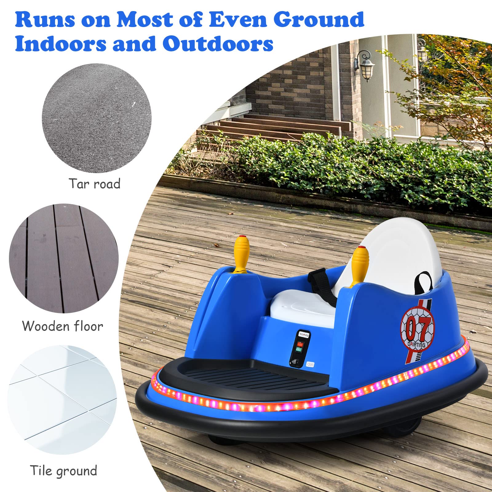 Bumper Car for Kids, 6V Battery Powered Electric Vehicle