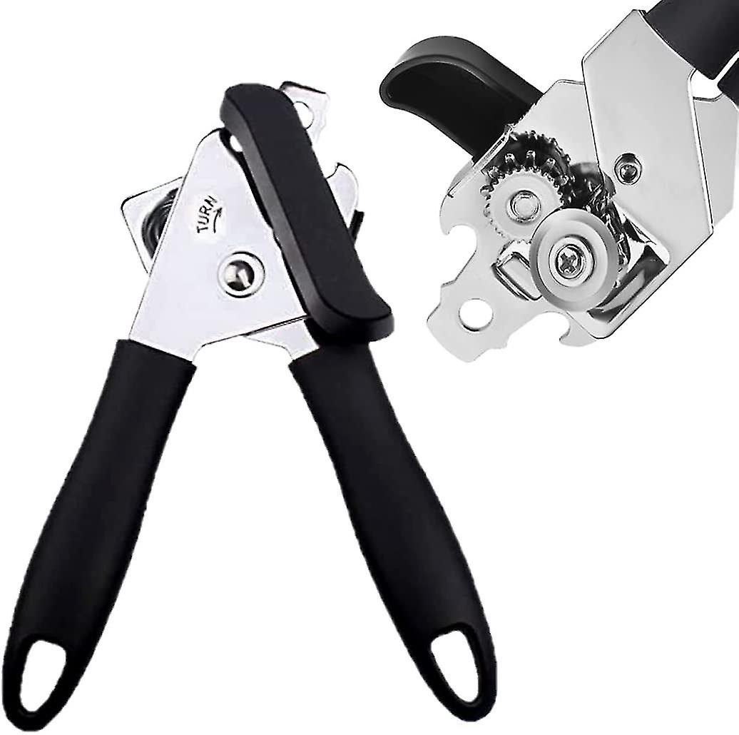 Soft Handle Can Opener， Can Opener， Bottle Opener (black) (1pcs)