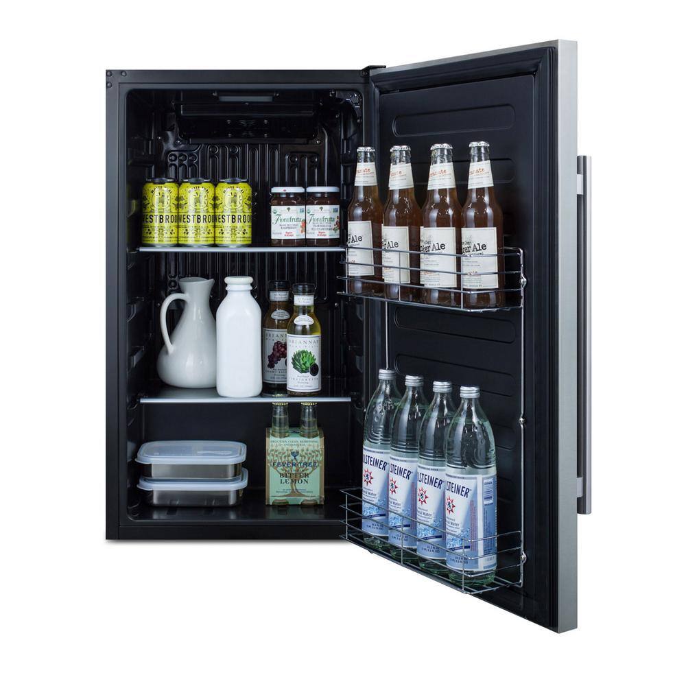 Summit Appliance 19 in. 3.1 cu. ft. Mini Refrigerator without Freezer in Stainless Steel FF195