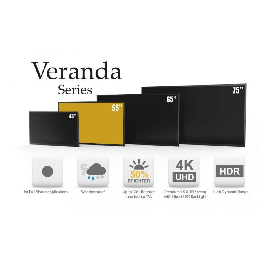 SunBriteTV Veranda Series 55andPrime; Full Shade 4K LED HDR Outdoor TV