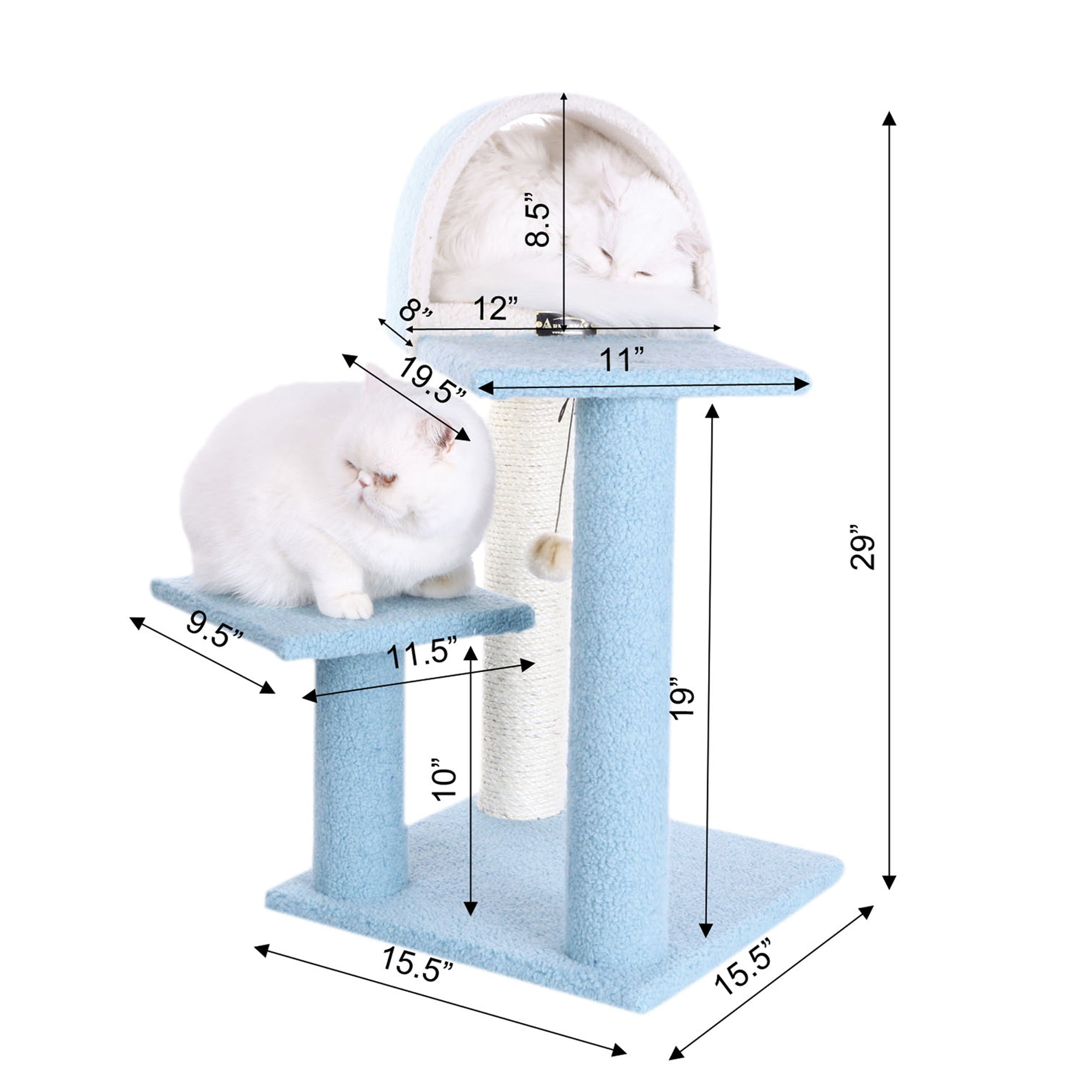 Armarkat Classic real wood Cat Tree Model B2903， 29 inch Sky Blue