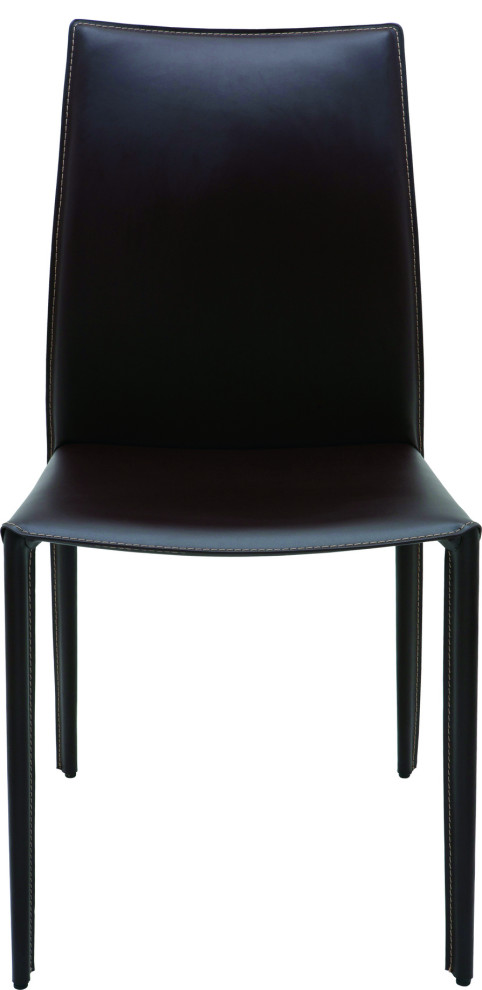 Nuevo Sienna Leather Dining Side Chair  Bordeaux   Contemporary   Dining Chairs   by HedgeApple  Houzz