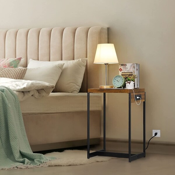 Nightstands Set of 2 with Charging Station