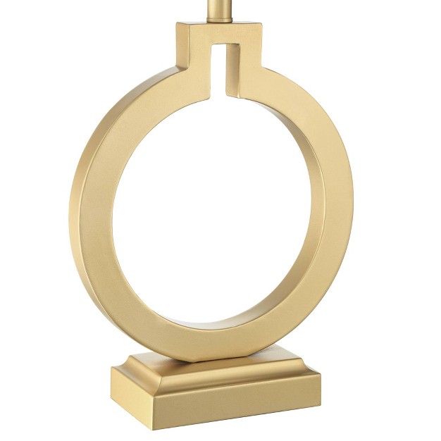 Tall Set Of 2 With Usb Charging Port Brushed Gold Open Ring White Shade For Bedroom Living Room House Bedside