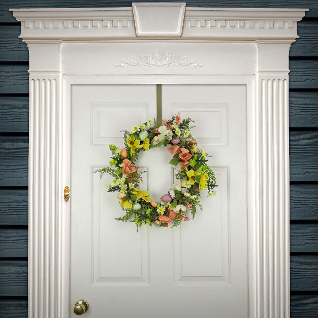 Artificial Floral Spring Wreath With Eggs National Tree Company